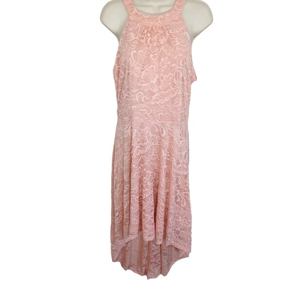Bery Love Juniors Women's Lyrical Dance Dress Lace Size L Salmon Color Sleeveles - Picture 2 of 13